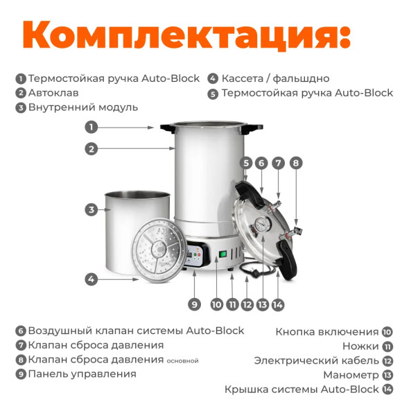 Автоклав автоматический Добрый Жар, 24 литра